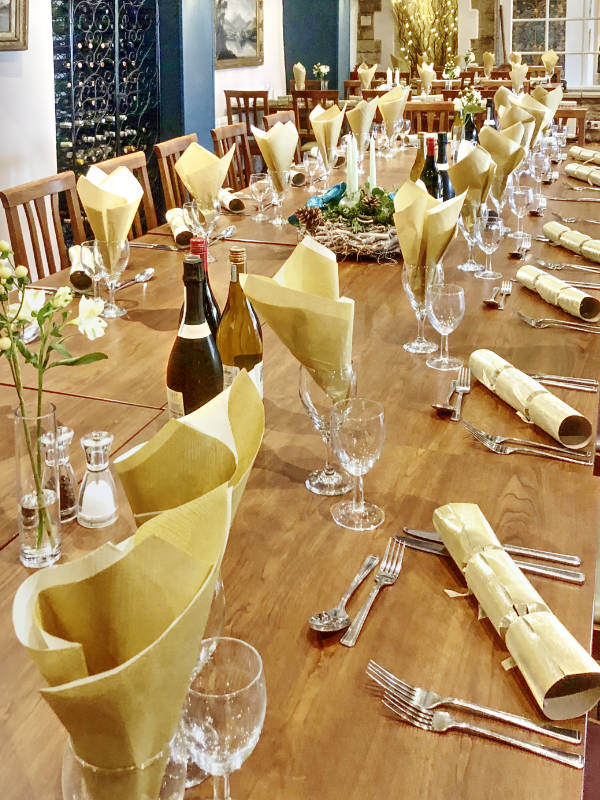 Festive dining table at The Corinium Hotel